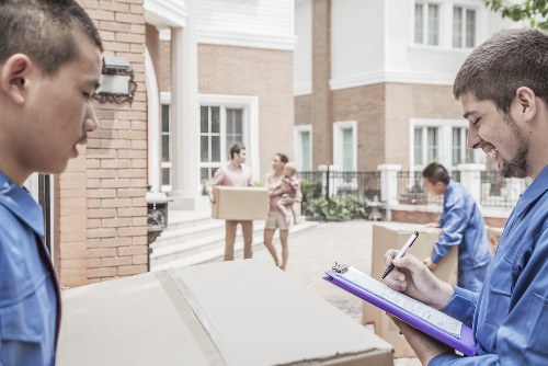 Van moving equipment and protected household items during a safe relocation