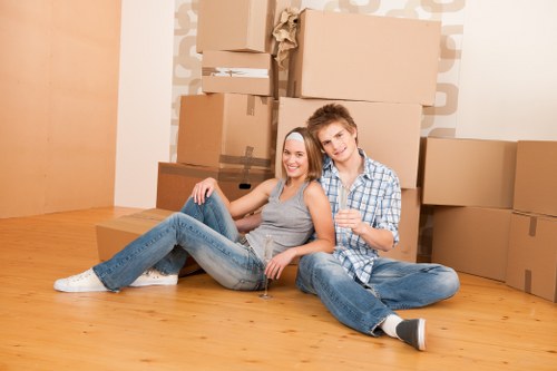 Local moving van helping with property access in New Cross