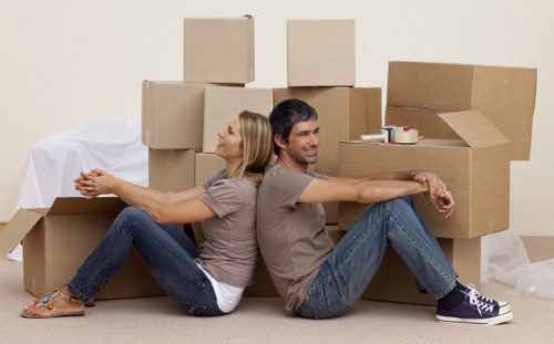 Office move loading and transport preparation for a New Cross business relocation