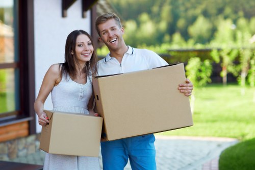 Professional office removal service handling desks, boxes, and IT equipment in New Cross