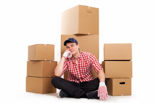 Loading boxes and furniture for a local move in New Cross